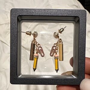 Pencil, Paper clip & Ruler Earrings
